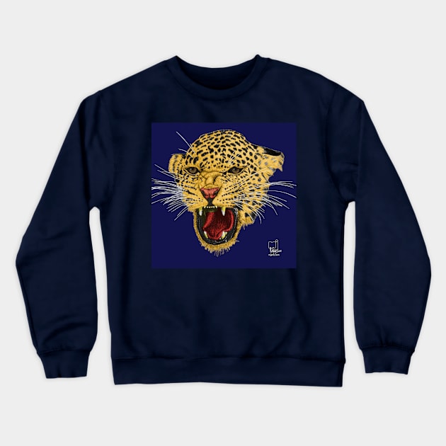 Leopard face Crewneck Sweatshirt by mjartscom